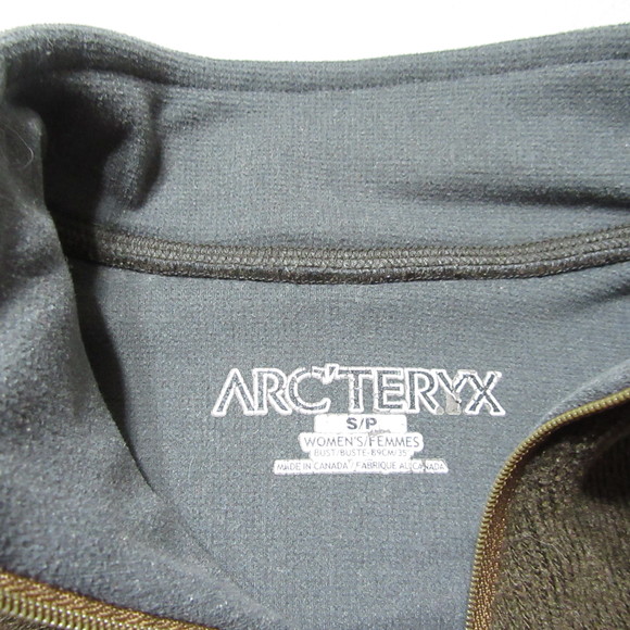 Arc'teryx Womens Sweater Sz S Brown Pullover Quarter Zip Mock Neck Stretch - Picture 4 of 9